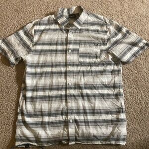 Vans Gray and White Casual Button Down Shirt